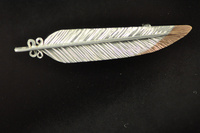 Copper and Silver Feather Brooch