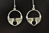 Textured Silver and Tourmaline Earrings