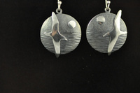 Shearwater at Sea Silver Earrings