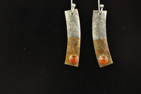 Silver, Copper and Carnelian Earrings