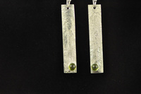 Textured Silver and Peridot Earrings