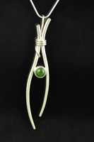 Pounamu and Silver Twig Pendant