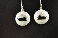 Whio Blue Duck Silver Earrings